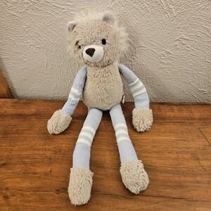 Manhattan Toy Twiggies Plush Lion Knit Sweater Beige blue Striped 16"